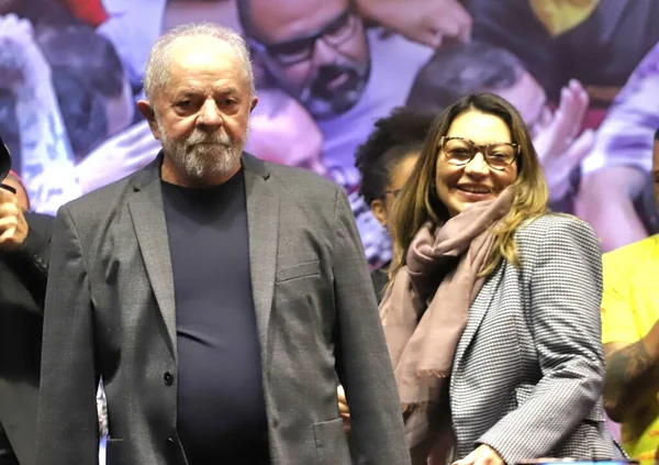 Bývalý Prezident Lula Setkává Lidovými Hnutími Casa Portugal Sao Paulu — Stock fotografie