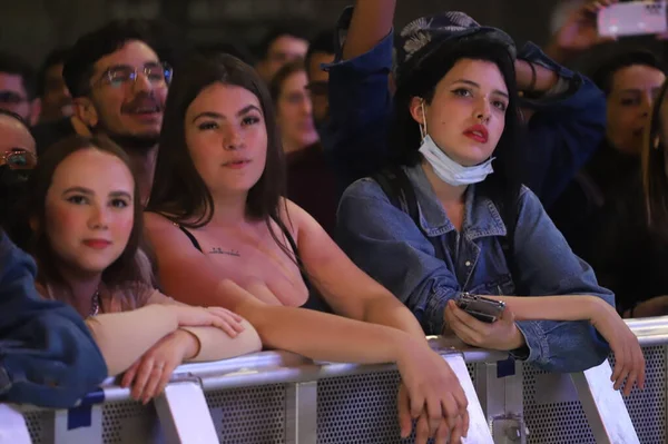 Cantor Vitor Kley Apresenta Palco Viaduto Cha Durante Virada Cultura — Fotografia de Stock