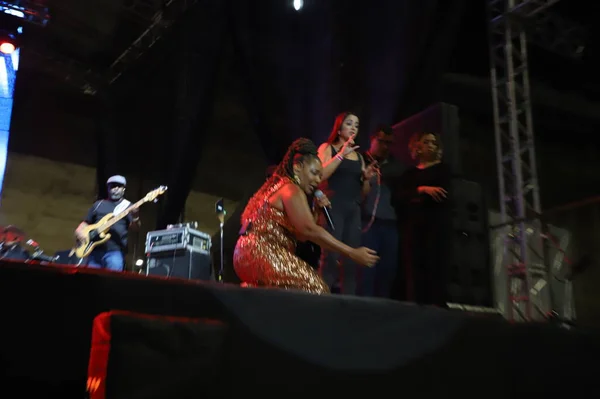 Concierto Cantante Margareth Menezes Durante Virada Cultural Sao Paulo Mayo — Foto de Stock