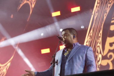 Curitiba Country Müzik Festivali sırasında ülke ikilisi Jorge & Mateus 'un gösterimi. 29 Mayıs 2022, Pinhais, Parana, Brezilya: Expotrade Convencion Center 'da düzenlenen Curitiba Country Müzik Festivali sırasında Country ikilisi Jorge & Mateus