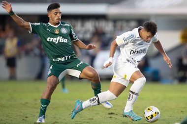 29 Mayıs 2022, Santos, Sao Paulo, Brezilya: Santos ve Palmeiras arasındaki futbol maçı, Sao Paulo sahilindeki Vila Belmiro Stadyumu 'nda düzenlenen Brezilya Futbol Şampiyonası' nın sekizinci turu için geçerlidir.