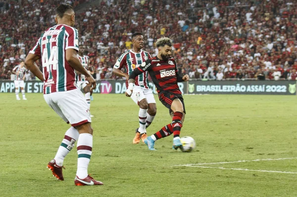 Brazilské Fotbalové Mistrovství Fluminense Flamengo Fotbalový Zápas Mezi Fluminense Flamengo — Stock fotografie