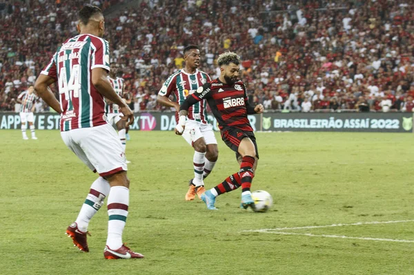 Brasilianische Fußballmeisterschaft Fluminense Und Flamengo Fußballspiel Zwischen Fluminense Und Flamengo — Stockfoto