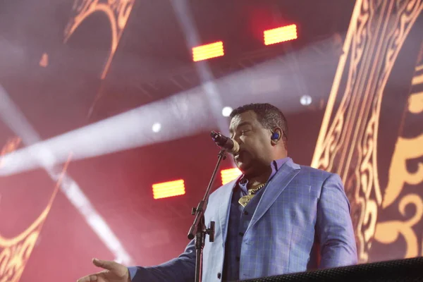 Curitiba Country Müzik Festivali sırasında ülke ikilisi Jorge & Mateus 'un gösterimi. 29 Mayıs 2022, Pinhais, Parana, Brezilya: Expotrade Convencion Center 'da düzenlenen Curitiba Country Müzik Festivali sırasında Country ikilisi Jorge & Mateus