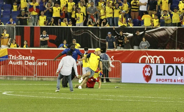 Fãs Equatorianos Invadem Campo Após Amistoso Jogo Futebol Entre Equador — Fotografia de Stock