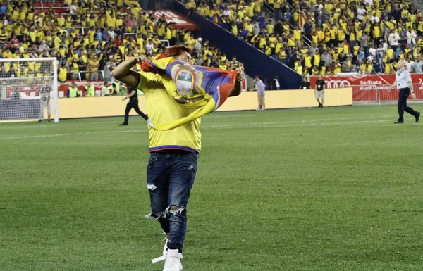 Ecuadorian Fans Invade Field Friendly Soccer Match Ecuador Nigeria Red — Stock Photo, Image