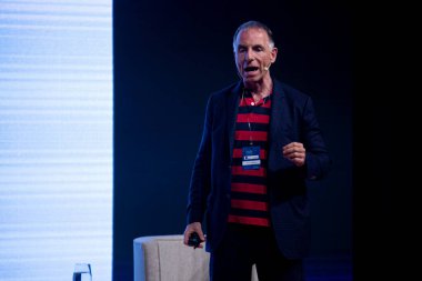 Alman yazar Rainer Zitelmann Sao Paulo 'daki Uluslararası Özgürlük Konferansı' nda bir konferans sırasında. 3 Haziran 2022, Sao Paulo, Brezilya: Alman yazar Rainer Zitelmann 1.