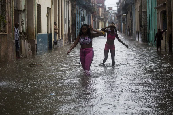Kraftigt Regn Och Översvämningar Träffade Havanna Juni 2022 Havanna Kuba — Stockfoto
