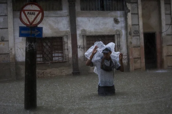 Fuertes Lluvias Inundaciones Golpearon Habana Junio 2022 Habana Cuba Hay — Foto de Stock