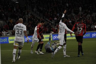 Brezilya Futbol Şampiyonası: Athletico Paranaense Santos 'a karşı. 4 Haziran 2022, Curitiba, Parana, Brezilya: Brezilya 'nın Arena da Baixada Stadyumu' nda düzenlenen 9.