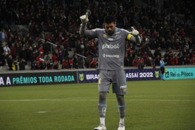 Brezilya Futbol Şampiyonası: Athletico Paranaense Santos 'a karşı. 4 Haziran 2022, Curitiba, Parana, Brezilya: Brezilya 'nın Arena da Baixada Stadyumu' nda düzenlenen 9.