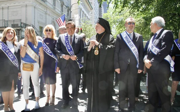 Desfile Del Día Independencia Griega Nueva York Junio 2022 Nueva —  Fotos de Stock