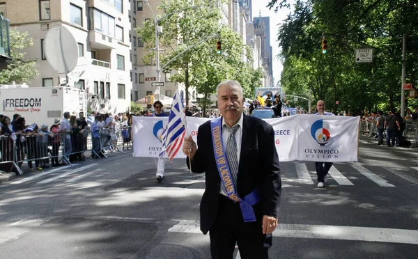 Desfile Del Día Independencia Griega Nueva York Junio 2022 Nueva —  Fotos de Stock