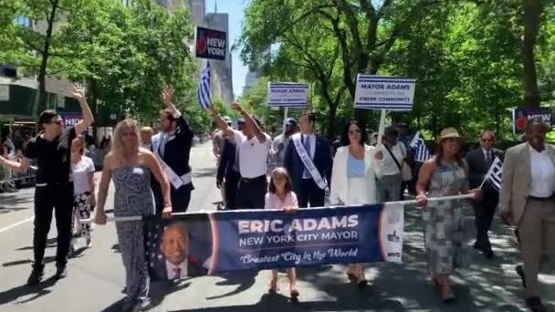Parade Hari Kemerdekaan Yunani New York Juni 2022 New York — Stok Video