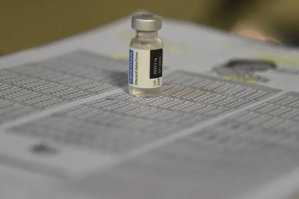 이상의 사람들은 백신의 접종을 받는다 2014 Fortaleza Ceara Brazil Vaccination — 스톡 사진