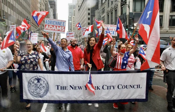 Novo Desfile Nacional Dia Porto Rico Junho 2022 Nova York — Fotografia de Stock