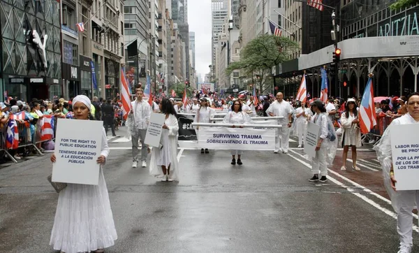 Novo Desfile Nacional Dia Porto Rico Junho 2022 Nova York — Fotografia de Stock