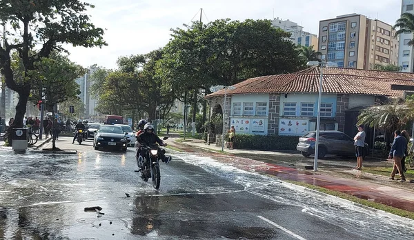 Wetterlage Santos Juni 2022 Santos Sao Paulo Brasilien Regen Temperatursturz — Stockfoto