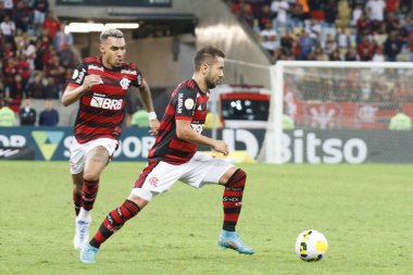 Brezilya Futbol Şampiyonası: Flamengo Cuiaba 'ya karşı. 15 Haziran 2022, Rio de Janeiro, Brezilya: Brezilya 'da Maracana Stadyumu' nda düzenlenen Brezilya Futbol Şampiyonası 'nın 12. turu için geçerli olan Flamengo ve Cuiaba arasındaki futbol maçı