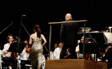 Central Park 'taki New York Filarmoni Konserleri. 15 Haziran 2022, New York, ABD: COVID-19 salgınından dolayı iki yıl aradan sonra New York Filarmoni Orkestrası Parktaki Konserleri tekrar Central Park 'ta