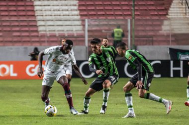Brezilya Futbol Şampiyonası: Amerika-MG Fluminense 'e karşı. 15 Haziran 2022, Belo Horizonte, Minas Gerais, Brezilya: Independencia Stadyumu 'nda düzenlenen Brezilya Futbol Şampiyonası' nın 12. turu için geçerli olan Amerika-MG ve Fluminense arasındaki futbol maçı