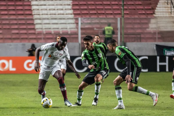 Brezilya Futbol Şampiyonası: Amerika-MG Fluminense 'e karşı. 15 Haziran 2022, Belo Horizonte, Minas Gerais, Brezilya: Independencia Stadyumu 'nda düzenlenen Brezilya Futbol Şampiyonası' nın 12. turu için geçerli olan Amerika-MG ve Fluminense arasındaki futbol maçı