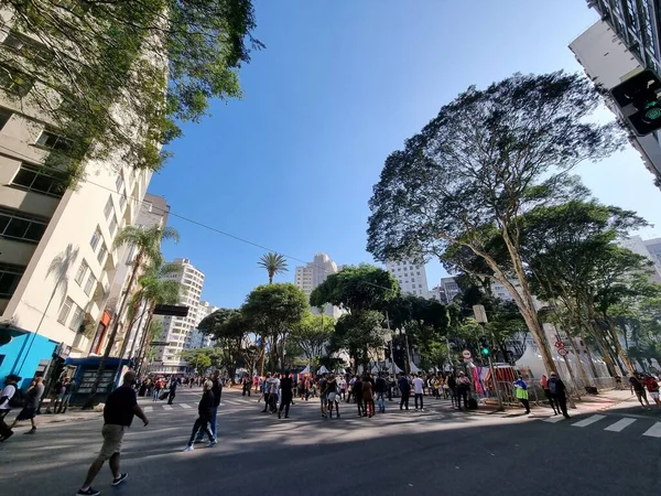 Público Durante Xxi Feria Cultura Diversidad Lgbt Sao Paulo Junio —  Fotos de Stock