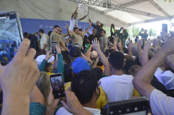 Brezilya Cumhurbaşkanı Jair Bolsonaro Natal Kentinde Düzenlenen Bir Etkinliğe Katılıyor — Stok fotoğraf