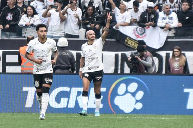 Brezilya Futbol Şampiyonası: Korintliler Goias 'a karşı. 19 Haziran 2022, Sao Paulo, Brezilya: Korintliler ve Goias arasındaki futbol maçı, Brezilya Futbol Şampiyonası 'nın 13. turu için geçerli, 19 Pazar günü Sao Paulo' daki Neo Quimica Arena 'da yapıldı.).