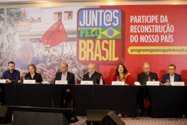 (Brezilya Cumhurbaşkanı Adayı Lula 'nın Hükümet Planı. 21 Haziran 2022, Sao Paulo, Brezilya: Eski Cumhuriyet Başkanı ve Planalto Sarayı 'nın ön adayı, Luiz Inacio Lula da Silva
