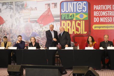 (Brezilya Cumhurbaşkanı Adayı Lula 'nın Hükümet Planı. 21 Haziran 2022, Sao Paulo, Brezilya: Eski Cumhuriyet Başkanı ve Planalto Sarayı 'nın ön adayı, Luiz Inacio Lula da Silva