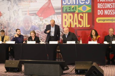 (Brezilya Cumhurbaşkanı Adayı Lula 'nın Hükümet Planı. 21 Haziran 2022, Sao Paulo, Brezilya: Eski Cumhuriyet Başkanı ve Planalto Sarayı 'nın ön adayı, Luiz Inacio Lula da Silva