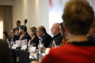 (Brezilya Cumhurbaşkanı Adayı Lula 'nın Hükümet Planı. 21 Haziran 2022, Sao Paulo, Brezilya: Eski Cumhuriyet Başkanı ve Planalto Sarayı 'nın ön adayı, Luiz Inacio Lula da Silva