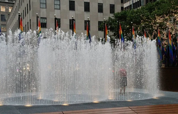 Nyhet Vattenfontäner Vid Rockefeller Center Juni 2022 New York Usa — Stockfoto