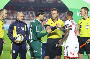 Brezilya Futbol Kupası - 16 raundda Sao Paulo ve Palmeiras. 23 Haziran 2022, Sao Paulo, Brezilya: Sao Paulo ve Palmeiras arasındaki futbol maçı, Brezilya Futbol Kupası için geçerli - 16 turu, Perşembe günü Sao Paulo 'daki Morumbi Stadyumu' nda yapıldı.). 