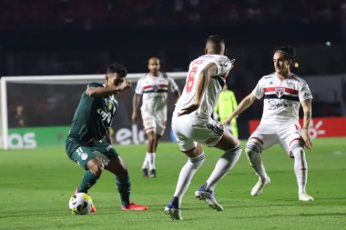 Brezilya Futbol Kupası - 16 raundda Sao Paulo ve Palmeiras. 23 Haziran 2022, Sao Paulo, Brezilya: Sao Paulo ve Palmeiras arasındaki futbol maçı, Brezilya Futbol Kupası için geçerli - 16 turu, Perşembe günü Sao Paulo 'daki Morumbi Stadyumu' nda yapıldı.). 