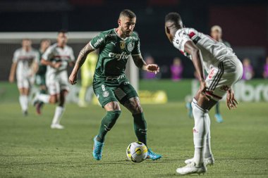 Brezilya Futbol Kupası - 16 raundda Sao Paulo ve Palmeiras. 23 Haziran 2022, Sao Paulo, Brezilya: Sao Paulo ve Palmeiras arasındaki futbol maçı, Brezilya Futbol Kupası için geçerli - 16 turu, Perşembe günü Sao Paulo 'daki Morumbi Stadyumu' nda yapıldı.). 