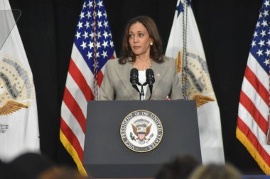 (Birleşik Devletler Başkan Yardımcısı Kamala Harris, Roe V. Wade 'in devrilmesi hakkında açıklama yapıyor. 26 Haziran 2022, Plainfield, IL, ABD