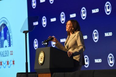 26 Haziran 2022, Plainfield, IL, ABD: Roe V. Wade 'in devrilmesi hakkında açıklama yapan ABD Başkan Yardımcısı Kamala Harris