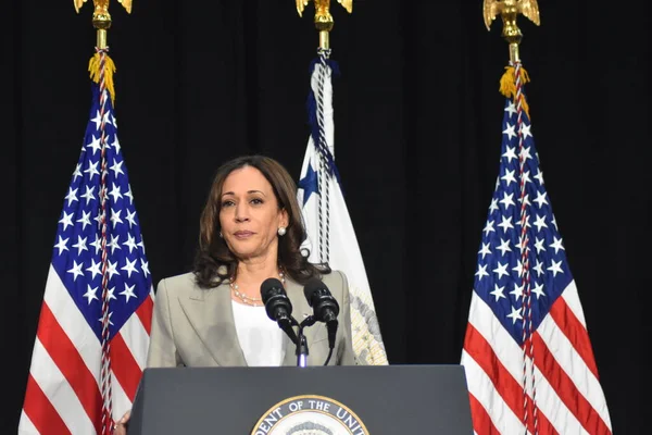 (Birleşik Devletler Başkan Yardımcısı Kamala Harris, Roe V. Wade 'in devrilmesi hakkında açıklama yapıyor. 26 Haziran 2022, Plainfield, IL, ABD