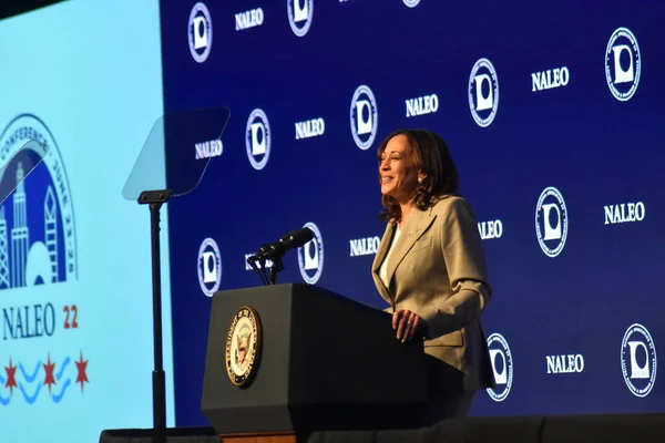 Juni 2022 Plainfield Usa Vizepräsident Kamala Harris Äußert Sich Zum — Stockfoto