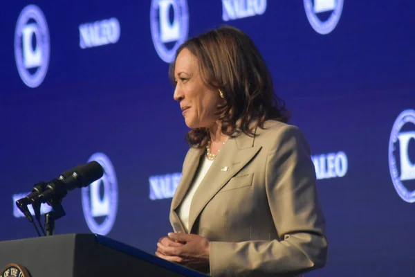 Vicepresidenta Los Estados Unidos Kamala Harris Hace Comentarios Sobre Derrocamiento — Foto de Stock