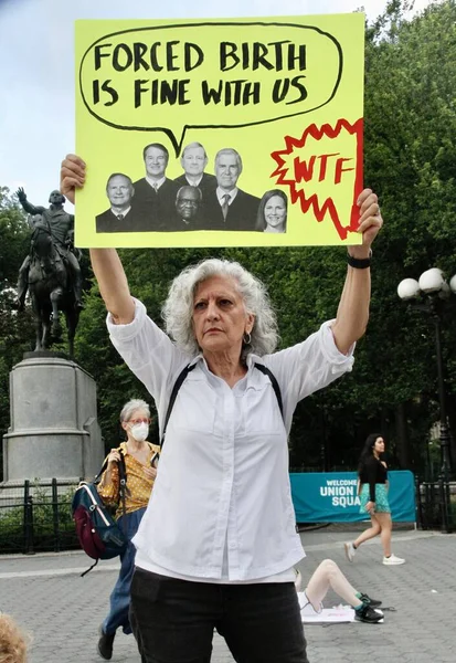 Protest Tegen Beslissing Van Het Amerikaanse Hooggerechtshof Roe Wade New — Stockfoto