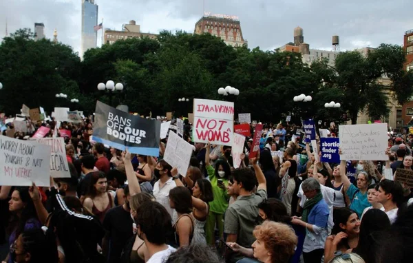 Protest Tegen Beslissing Van Het Amerikaanse Hooggerechtshof Roe Wade New — Stockfoto