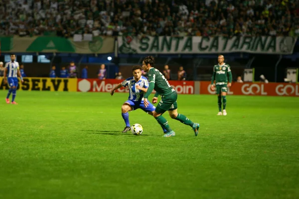 ブラジルサッカー選手権 Avai Palmeiras 6月26 2022 フロリアノポリス サンタカタリーナ ブラジル アバイとパルメイラスの間のサッカー試合 ブラジルのサッカー選手権の14回戦のために有効 — ストック写真