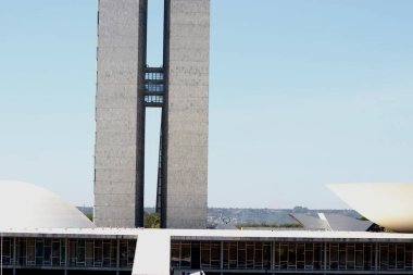 Brasilia 'daki Ulusal Kongre Odası cephesi. 27 Haziran 2022, Brasilia, Federal Bölge: Bakanlar Kurulu, Ulusal Kongre cephesi, milletvekilleri ve federal senato, 27 Haziran Pazartesi günü Brasilia 'da) 