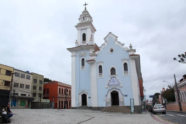 Вид Церковь Носса Сеньора Росарио Дус Претос Сао Куритибе Июня — стоковое фото