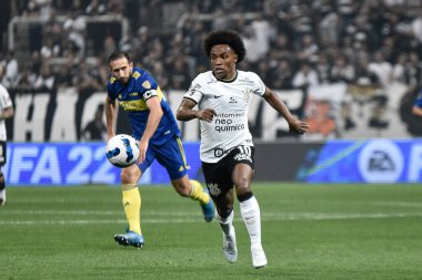 Libertadores Futbol Kupası - 16. Raunt: Corinthians vs Boca Juniors. 28 Haziran 2022, Sao Paulo, Brezilya: Corinthians ve Boca Juniors arasındaki futbol maçı, Neo Quimica Arena 'da düzenlenen Libertadores Futbol Kupası' nın 16. 