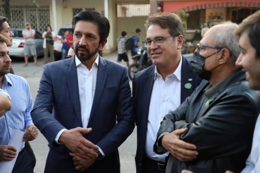 Sao Paulo Hükümeti Yerel Kültür Müzesi 'ni teslim etti. 29 Haziran 2022, Sao Paulo, Brezilya Sao Paulo Valisi Rodrigo Garcia Kültür Bakanı Sergio Sa Leitao Turizm Genel Sekreteri Vinicius Lummertz