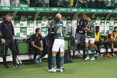 Brezilya Futbol Şampiyonası - Palmeiras, Athletico Paranaense 'ye karşı. 2 Temmuz 2022, Sao Paulo, Brezilya: Palmeiras ile Athletico Paranaense arasındaki futbol maçı, Allianz Parque Stadyumu 'nda düzenlenen Brezilya Futbol Şampiyonası' nın 15. turu için geçerlidir.